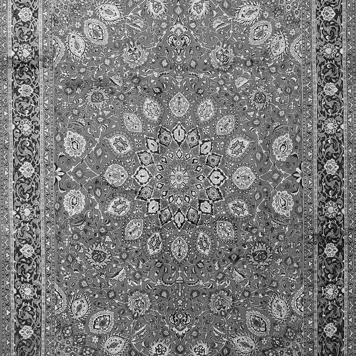 Serging Thickness of Machine Washable Medallion Gray Traditional Rug, wshtr245gry