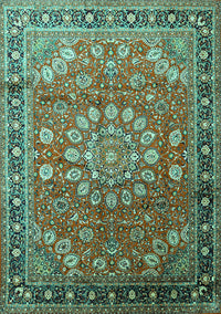 Medallion Turquoise Traditional Rug, tr245turq