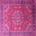 Square Medallion Pink Traditional Rug, tr245pnk