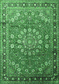 Medallion Emerald Green Traditional Rug, tr245emgrn