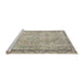 Sideview of Machine Washable Traditional Khaki Green Rug, wshtr2460