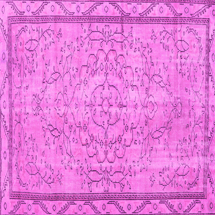 Square Machine Washable Persian Pink Traditional Rug, wshtr2460pnk