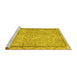 Sideview of Machine Washable Persian Yellow Traditional Rug, wshtr2460yw