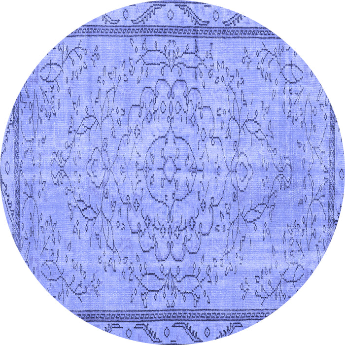 Round Persian Blue Traditional Rug, tr2460blu