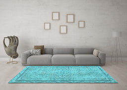 Machine Washable Persian Light Blue Traditional Rug in a Living Room, wshtr2460lblu