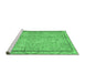 Sideview of Machine Washable Persian Emerald Green Traditional Area Rugs, wshtr2460emgrn