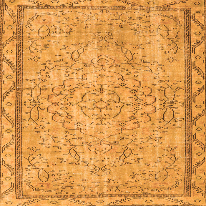 Round Machine Washable Persian Orange Traditional Area Rugs, wshtr2460org