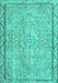 Machine Washable Persian Turquoise Traditional Area Rugs, wshtr2460turq