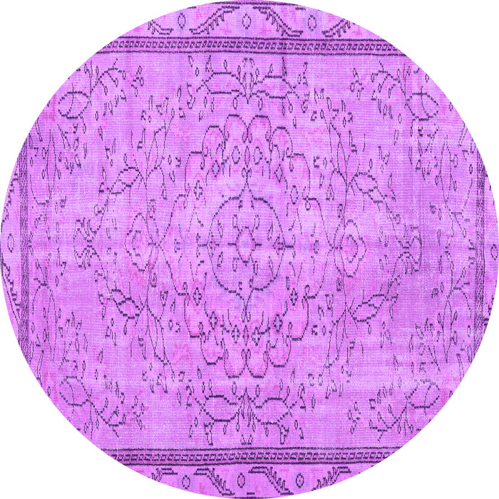 Round Persian Purple Traditional Rug, tr2460pur