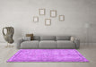 Machine Washable Persian Purple Traditional Area Rugs in a Living Room, wshtr2460pur