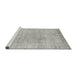 Sideview of Machine Washable Traditional Grey Gray Rug, wshtr2461