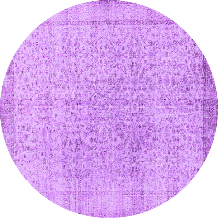 Round Persian Purple Traditional Rug, tr2461pur