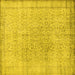 Square Persian Yellow Traditional Rug, tr2461yw