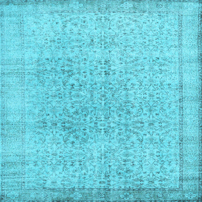 Square Machine Washable Persian Light Blue Traditional Rug, wshtr2461lblu