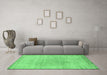 Machine Washable Persian Emerald Green Traditional Area Rugs in a Living Room,, wshtr2461emgrn