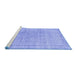 Sideview of Machine Washable Persian Blue Traditional Rug, wshtr2461blu