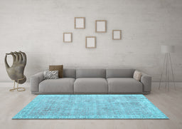 Machine Washable Persian Light Blue Traditional Rug in a Living Room, wshtr2462lblu
