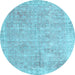 Round Persian Light Blue Traditional Rug, tr2462lblu