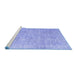 Sideview of Machine Washable Persian Blue Traditional Rug, wshtr2462blu