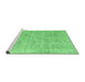 Sideview of Machine Washable Persian Emerald Green Traditional Area Rugs, wshtr2462emgrn