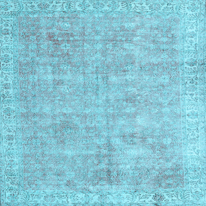 Square Machine Washable Persian Light Blue Traditional Rug, wshtr2462lblu