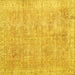 Square Persian Yellow Traditional Rug, tr2462yw