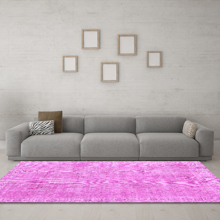 Machine Washable Persian Pink Traditional Rug in a Living Room, wshtr2462pnk