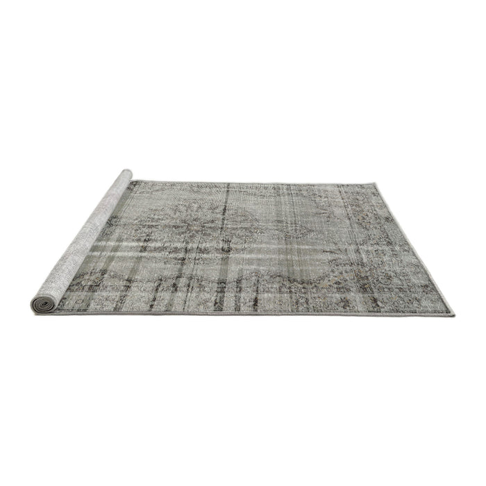 Sideview of Machine Washable Traditional Granite Gray Rug, wshtr2463