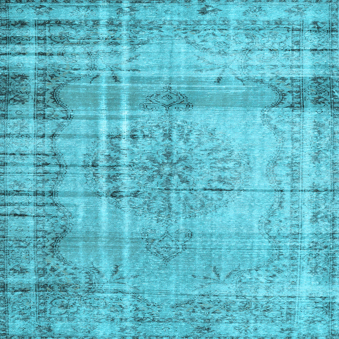 Square Machine Washable Persian Light Blue Traditional Rug, wshtr2463lblu