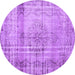 Round Persian Purple Traditional Rug, tr2463pur