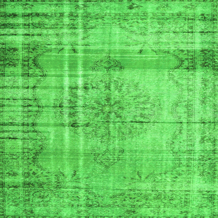 Round Machine Washable Persian Green Traditional Area Rugs, wshtr2463grn