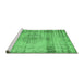 Sideview of Machine Washable Persian Emerald Green Traditional Area Rugs, wshtr2463emgrn