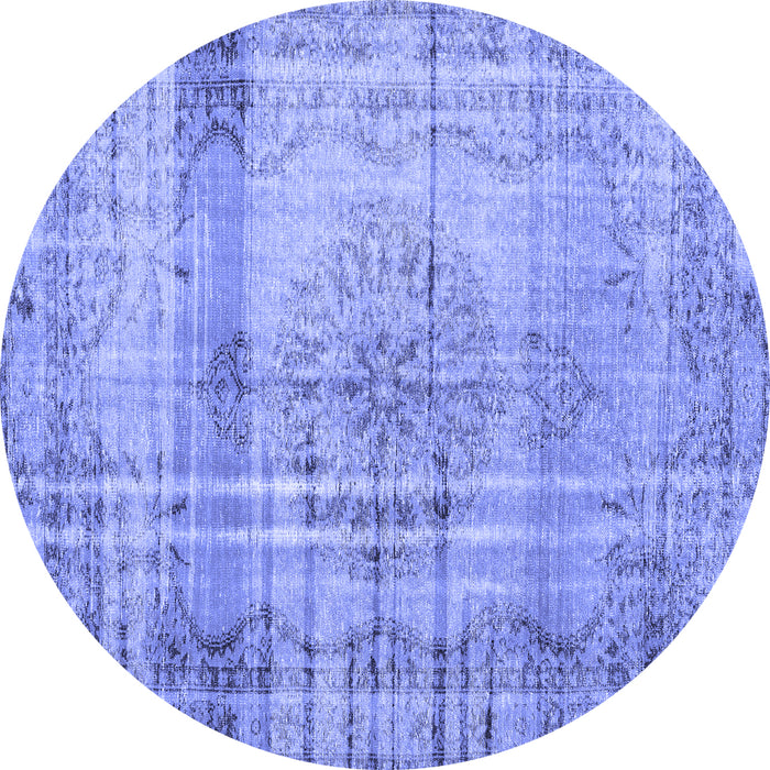 Round Persian Blue Traditional Rug, tr2463blu