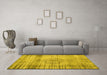 Machine Washable Persian Yellow Traditional Rug in a Living Room, wshtr2463yw