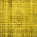 Square Machine Washable Persian Yellow Traditional Rug, wshtr2463yw