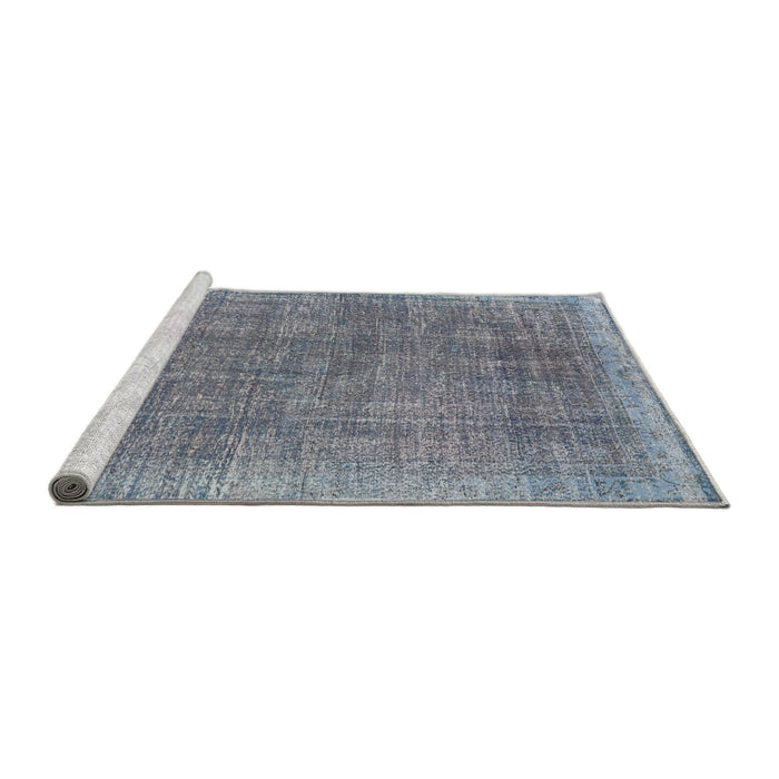 Sideview of Machine Washable Traditional Blue Gray Rug, wshtr2464