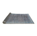 Sideview of Traditional Blue Gray Persian Rug, tr2464