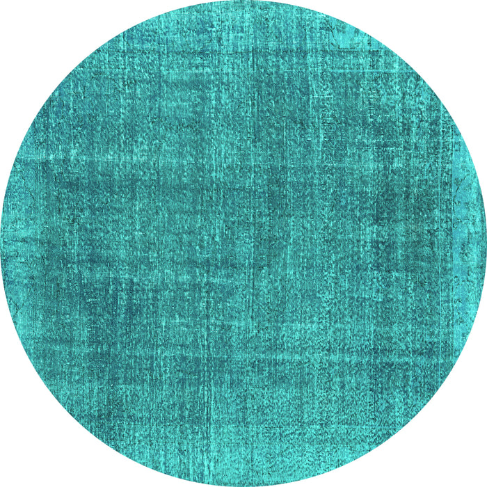 Round Persian Turquoise Traditional Rug, tr2464turq