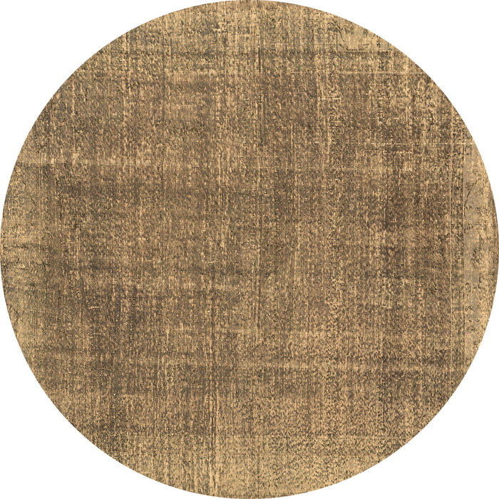 Round Machine Washable Persian Brown Traditional Rug, wshtr2464brn
