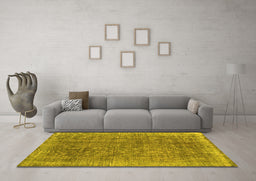 Machine Washable Persian Yellow Traditional Rug in a Living Room, wshtr2464yw