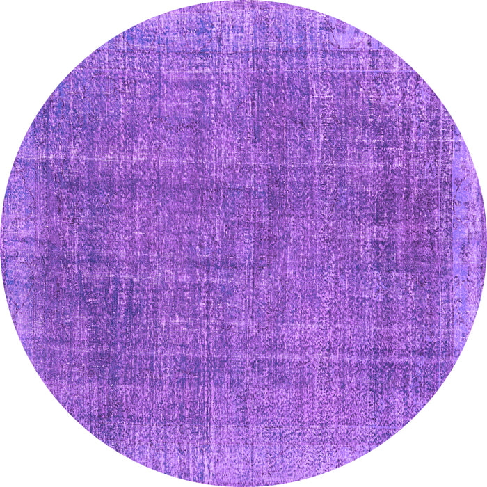 Round Machine Washable Persian Purple Traditional Area Rugs, wshtr2464pur