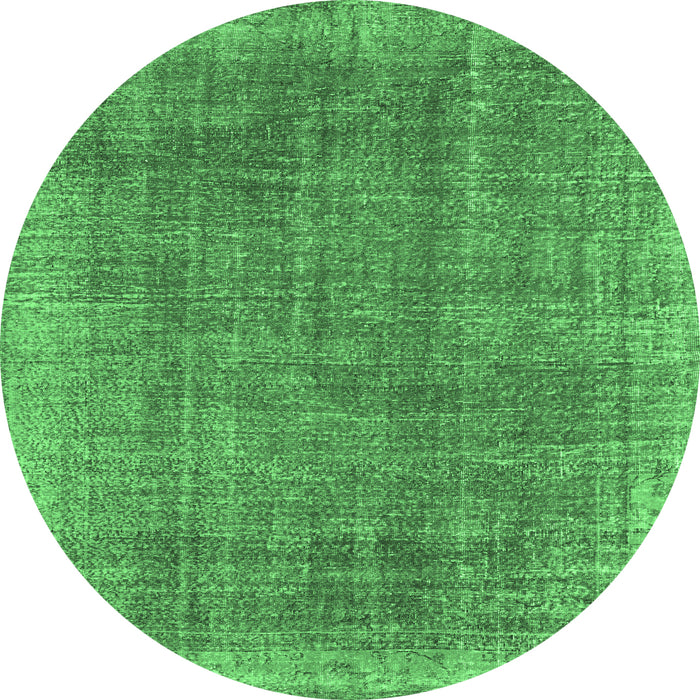 Round Persian Emerald Green Traditional Rug, tr2464emgrn