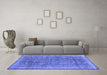 Machine Washable Persian Blue Traditional Rug in a Living Room, wshtr2464blu