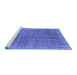 Sideview of Machine Washable Persian Blue Traditional Rug, wshtr2464blu