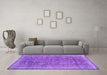 Machine Washable Persian Purple Traditional Area Rugs in a Living Room, wshtr2464pur