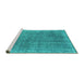 Sideview of Machine Washable Persian Turquoise Traditional Area Rugs, wshtr2464turq