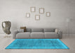 Machine Washable Persian Light Blue Traditional Rug in a Living Room, wshtr2464lblu