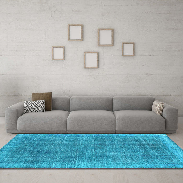 Machine Washable Persian Light Blue Traditional Rug in a Living Room, wshtr2464lblu