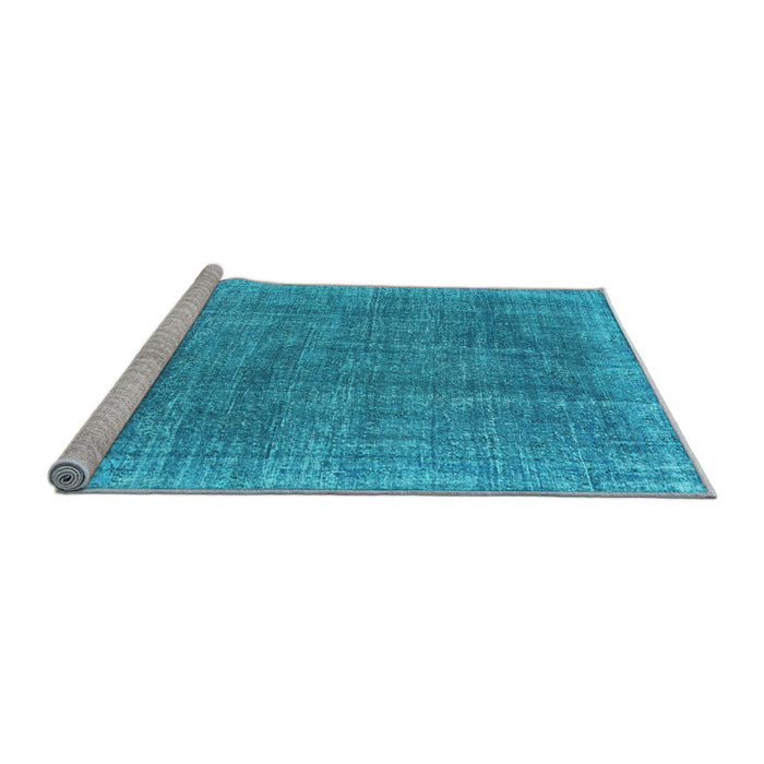 Sideview of Machine Washable Persian Light Blue Traditional Rug, wshtr2464lblu