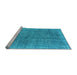 Sideview of Machine Washable Persian Light Blue Traditional Rug, wshtr2464lblu